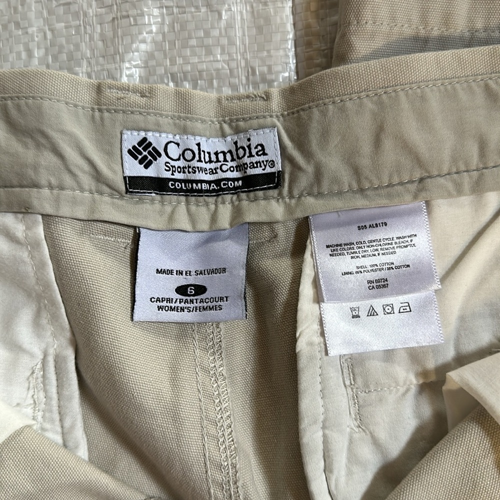 Columbia Women’s Hiking Ankle Pants Cream,Size 6 - Picture 3 of 5